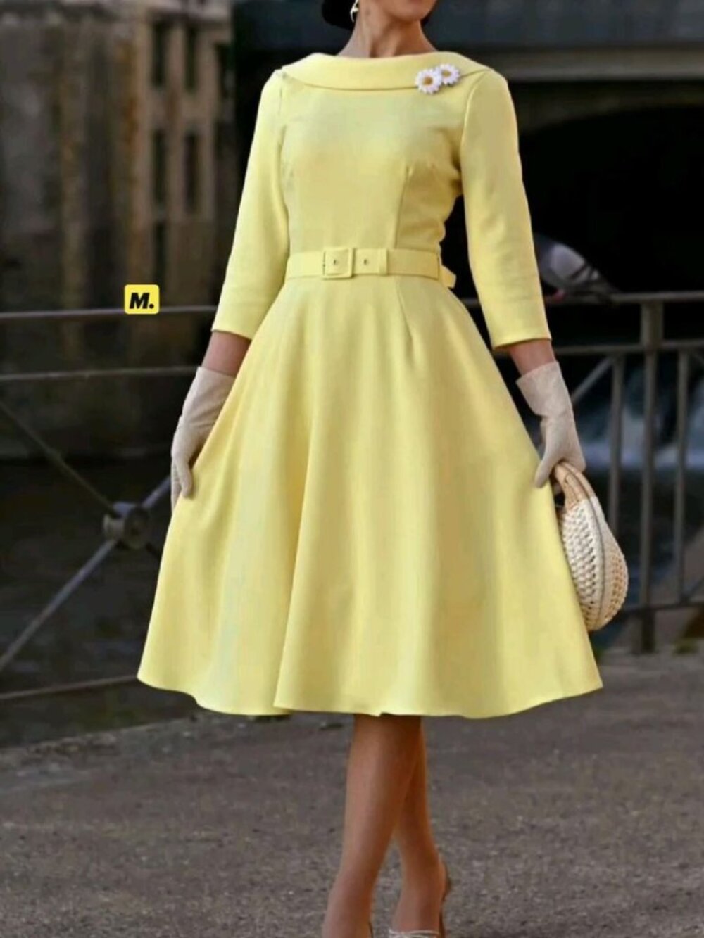 Elegant Yellow Dress, M NWT